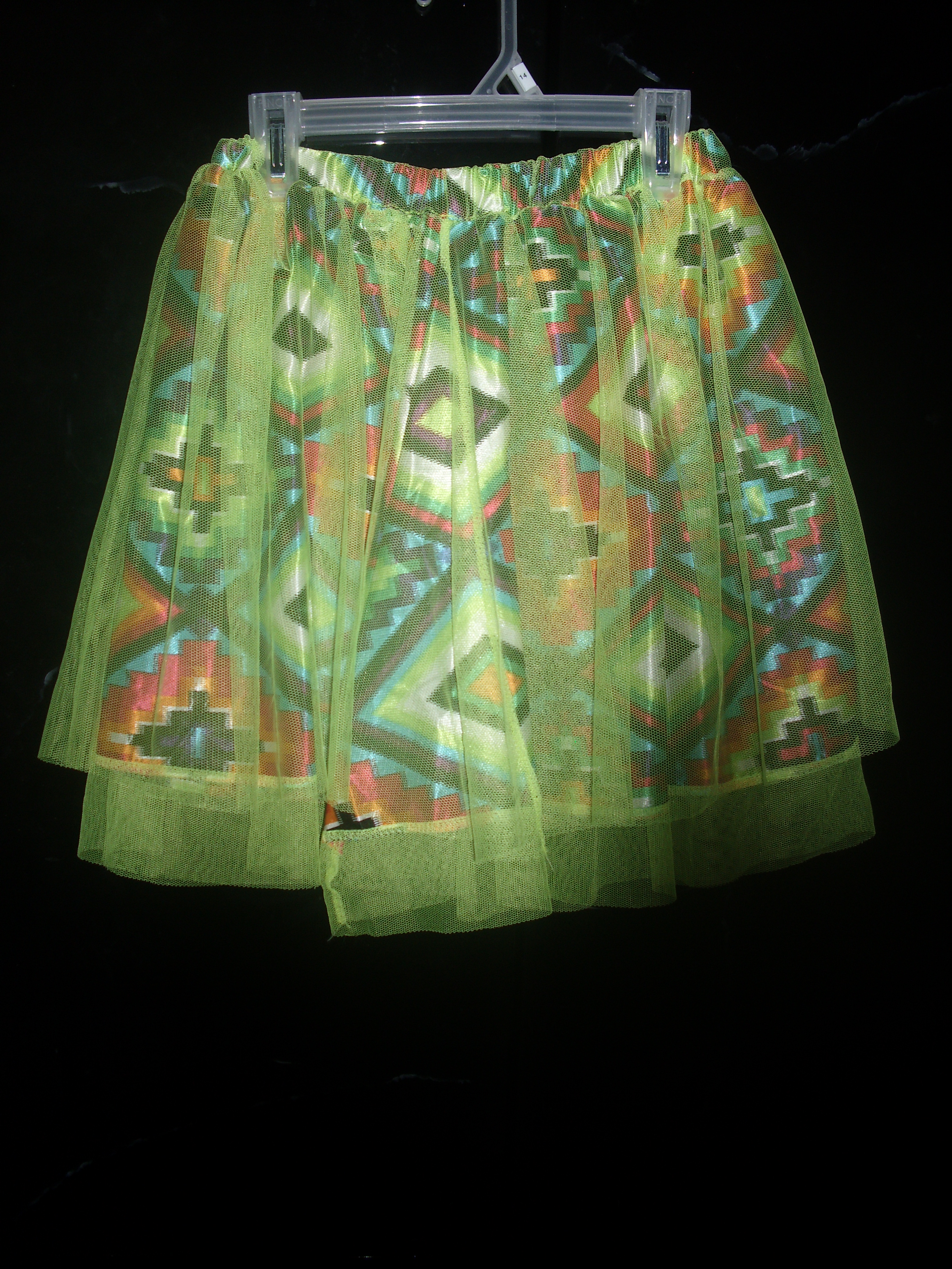 Neon Tribal Print Skirt